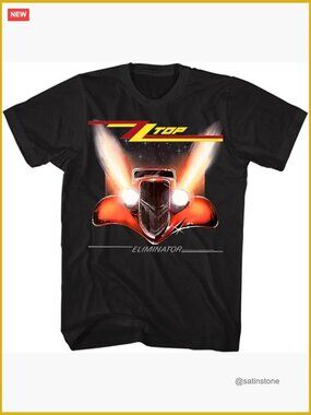 ZZ Top Eliminator Album Cover T-Shirt, 100% Cotton, Regular Fit